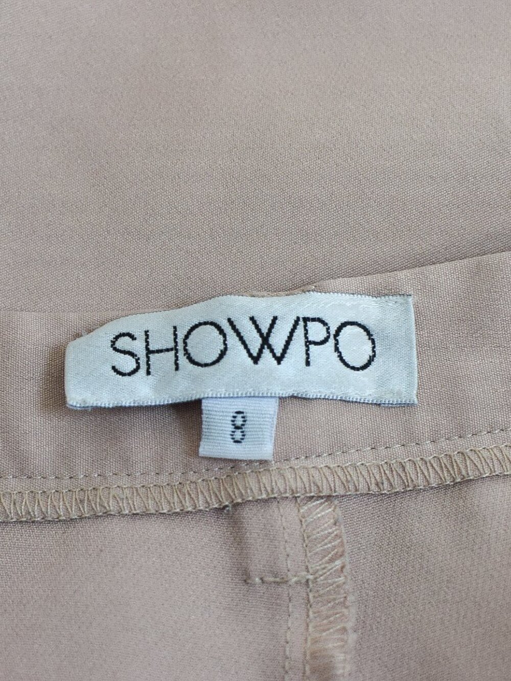 Showpo High Waisted Tapered Pleat Front Pants Trousers Pink Tan Slacks Size 8 - Picture 7 of 8